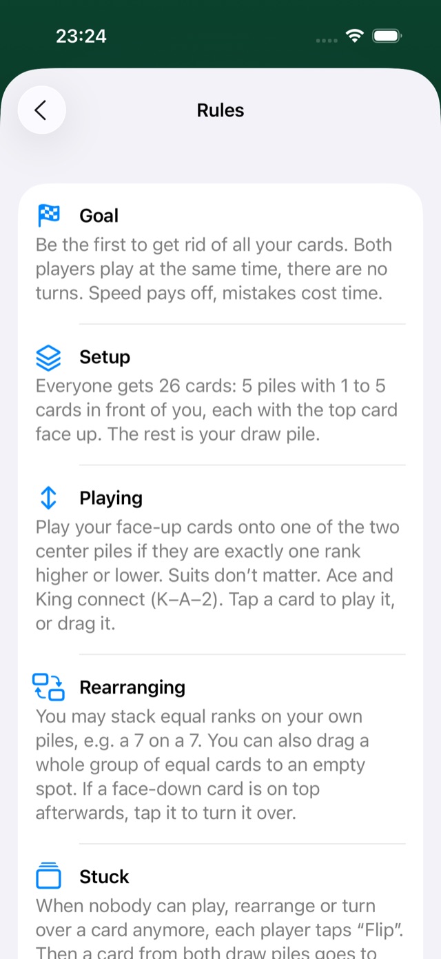 Spit rules screen